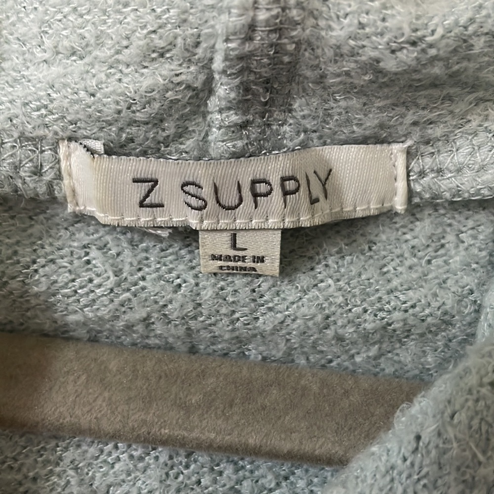 Z Supply Light Blue Hoodie Sweatshirt - Large - Picture 2 of 3